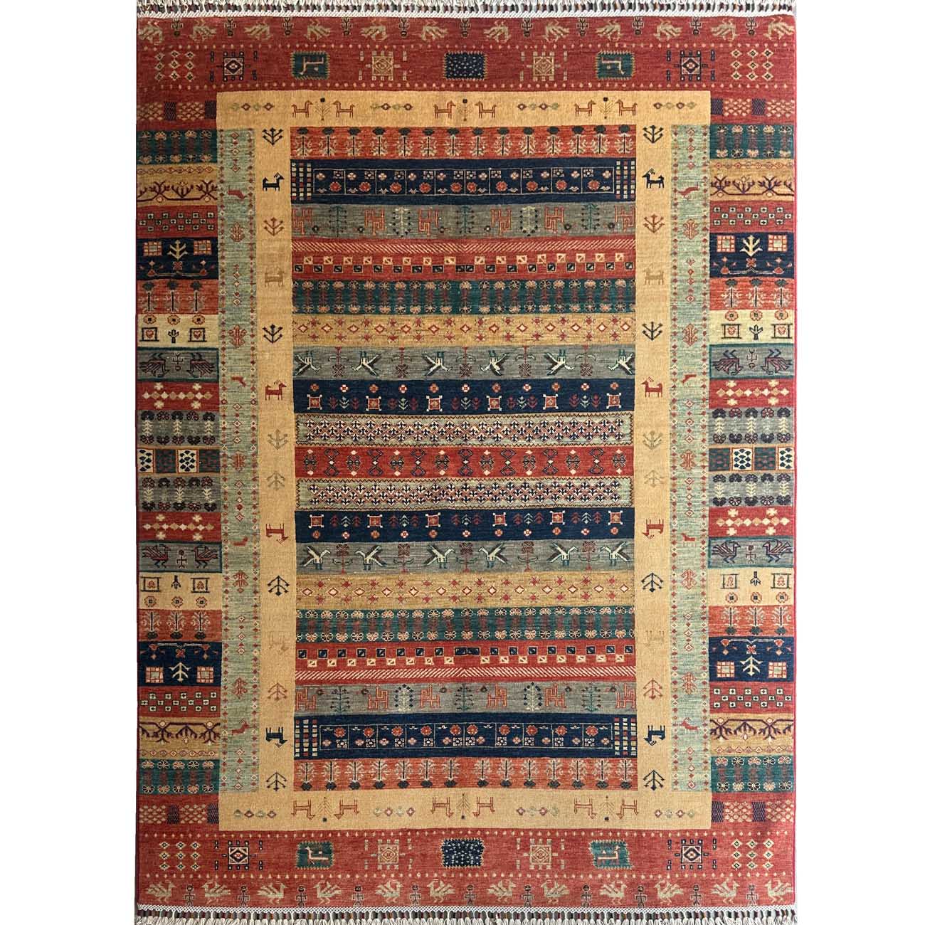 El Dokuma Bohem Kabile Yün Halı (170x230 cm)