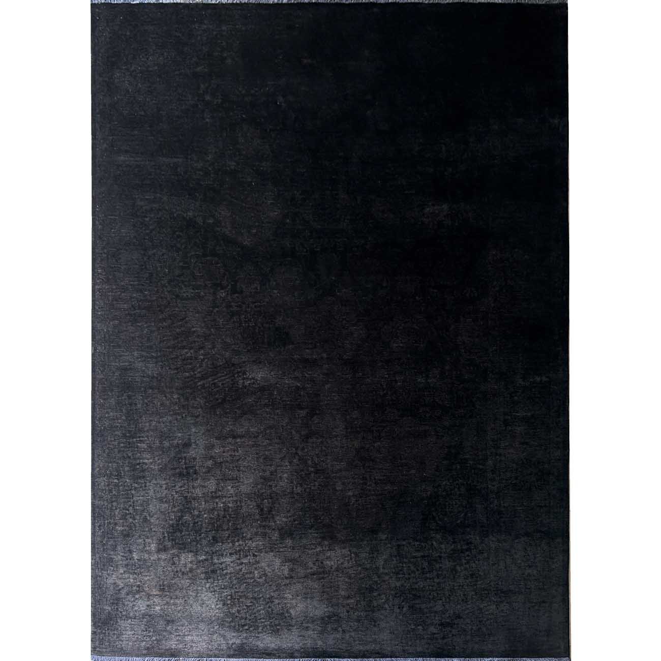 El Dokuma Siyah Overdye Yün Halı (205x295 cm)