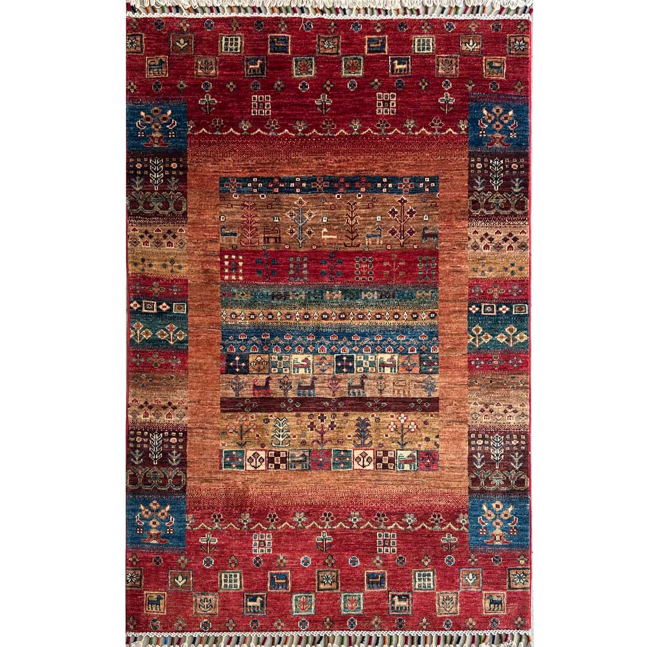 El Dokuma Bohem Kabile Yün Halı (100x150 cm)