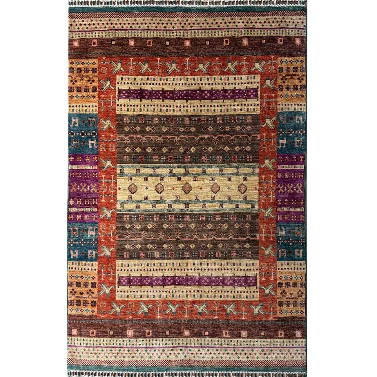 El Dokuma Bohem Kabile Yün Halı (120x175 cm)