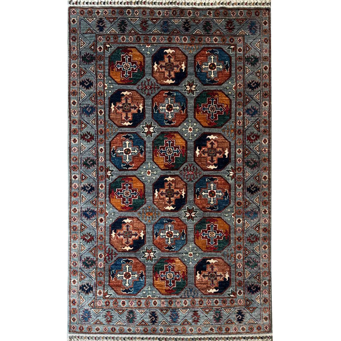 El Dokuma Ersari Türkmen Yün Halı (125x205 cm)