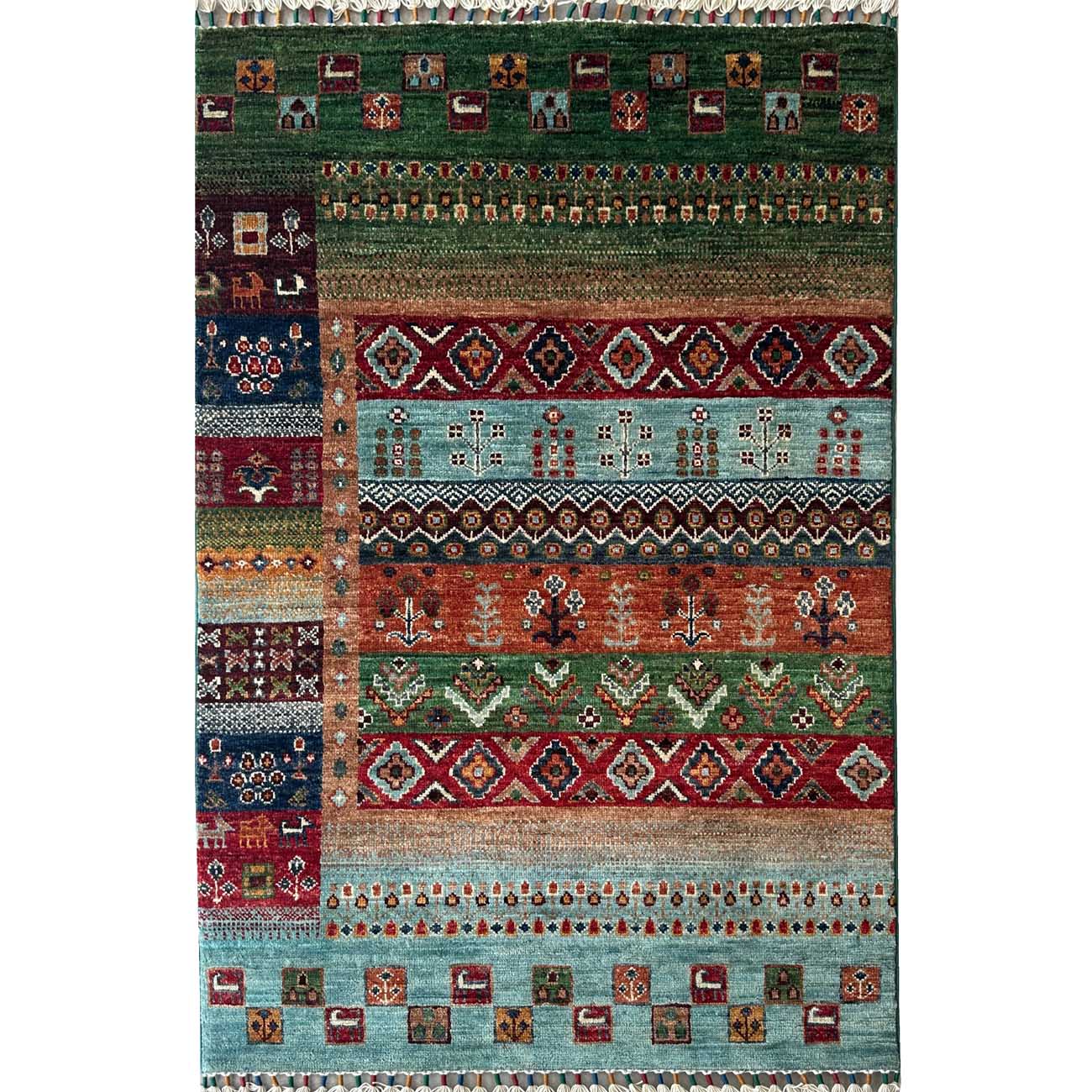 El Dokuma Bohem Kabile Yün Halı (85x125 cm)