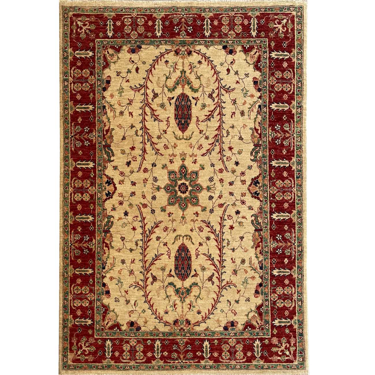 El Dokuma Bej İran Yün Halı (125x185 cm)