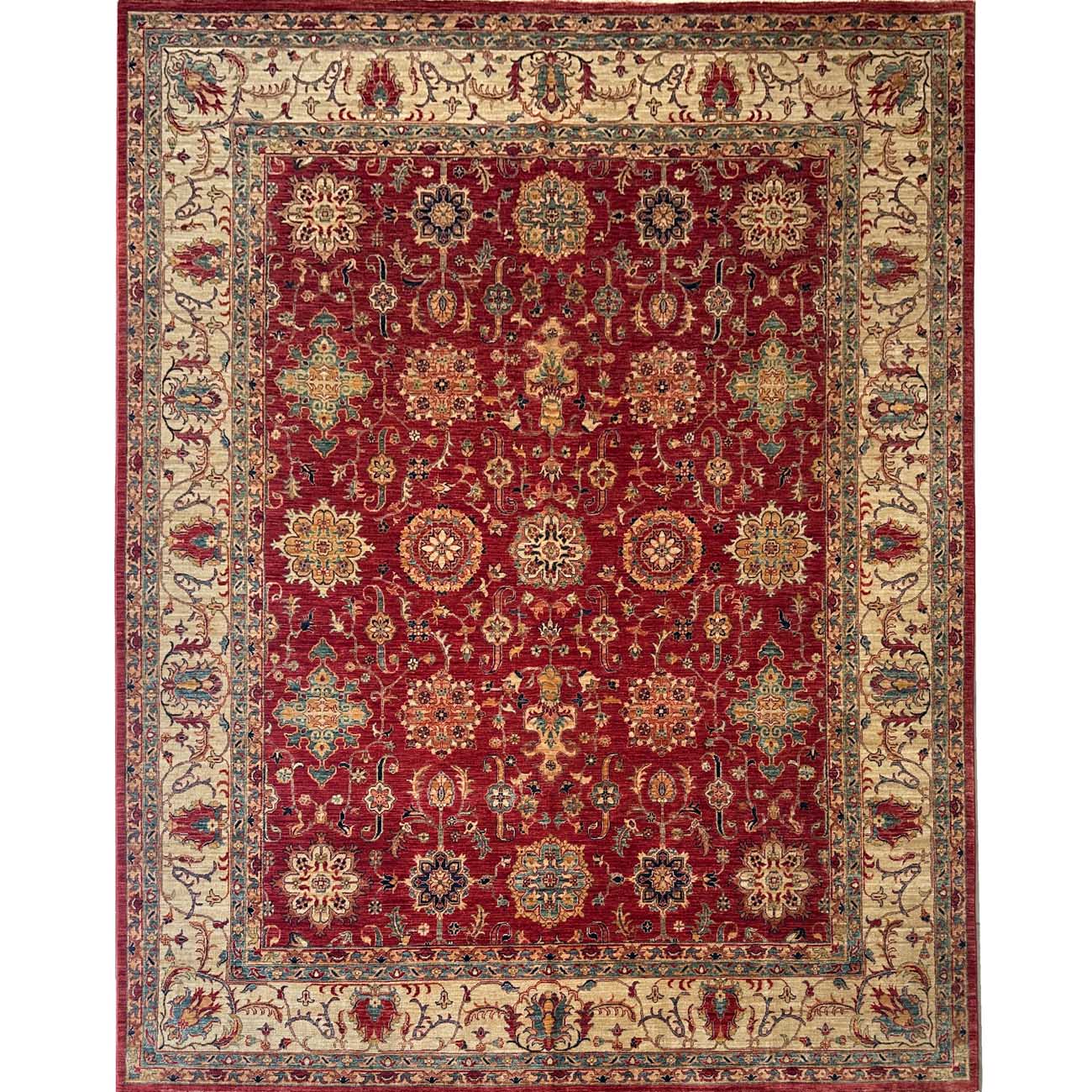 El Dokuma Kırmızı Floral İran Yün Halı (250x300 cm)