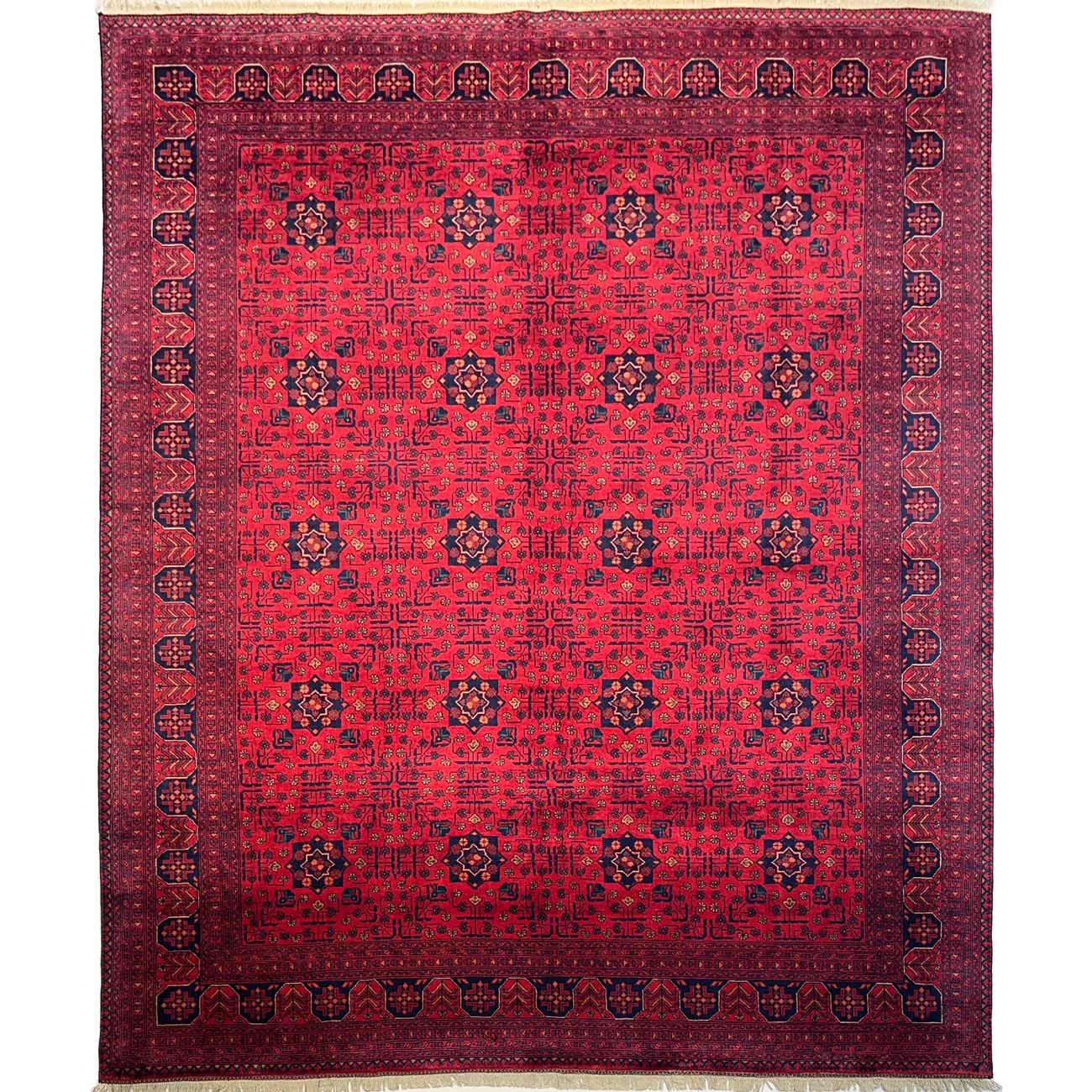 El Dokuma Kırmızı Türkmen Yün Halı (250x290 cm)