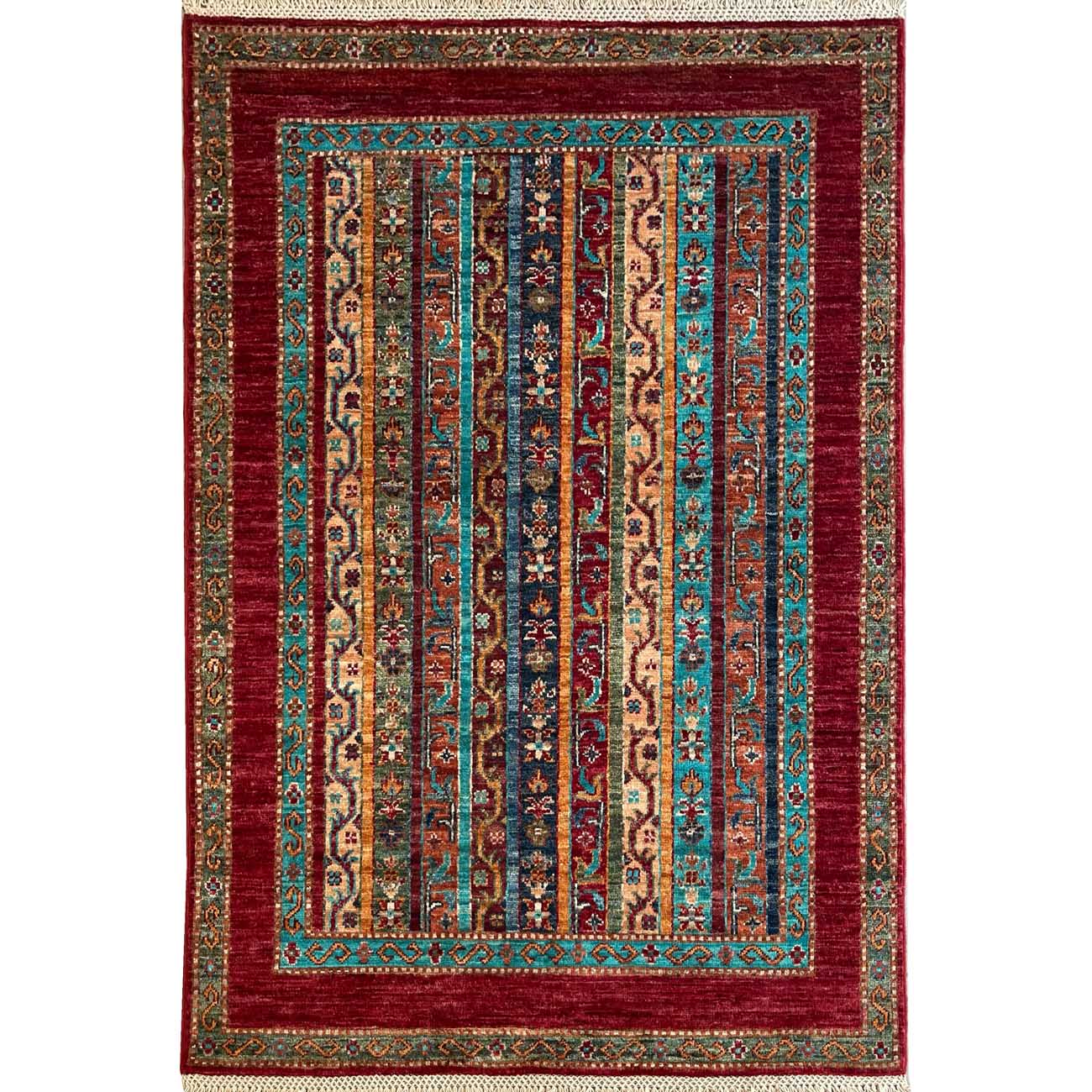 El Dokuma Şal Kabile Yün Halı (100x145 cm)