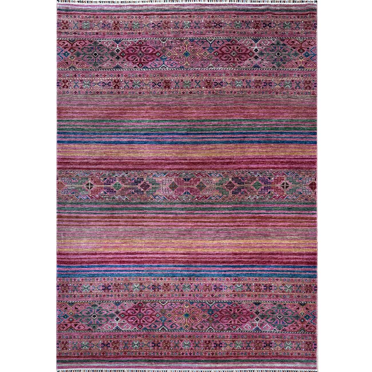 El Dokuma Pembe Horcin Kabile Yün Halı (210x300 cm)