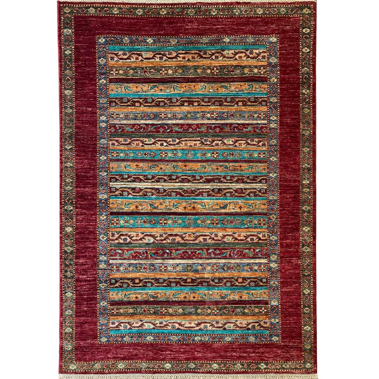 El Dokuma Şal Kabile Yün Halı (120x180 cm)