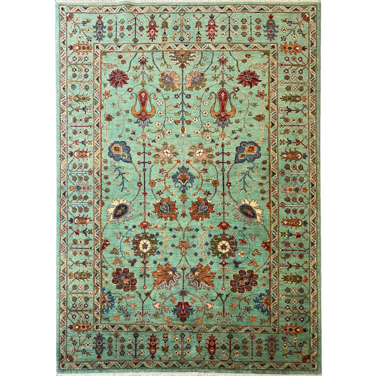 El Dokuma Turkuaz Sultani Yün Halı (170x235 cm)