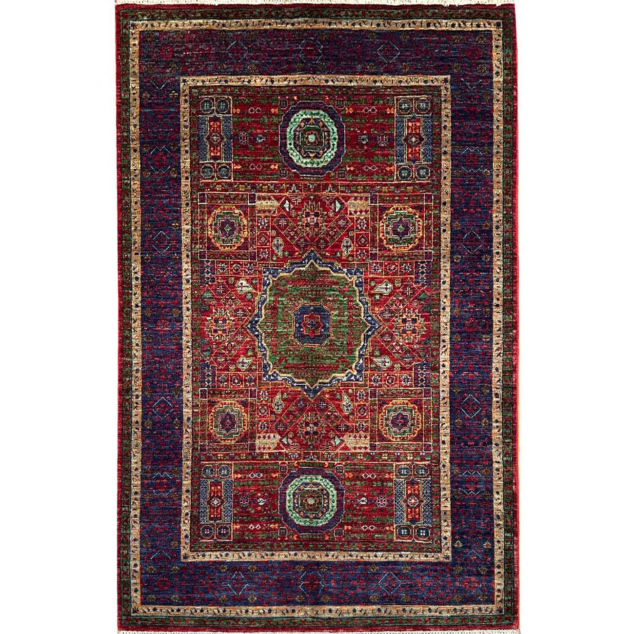 El Dokuma Memlük Yün Halı (125x185 cm)