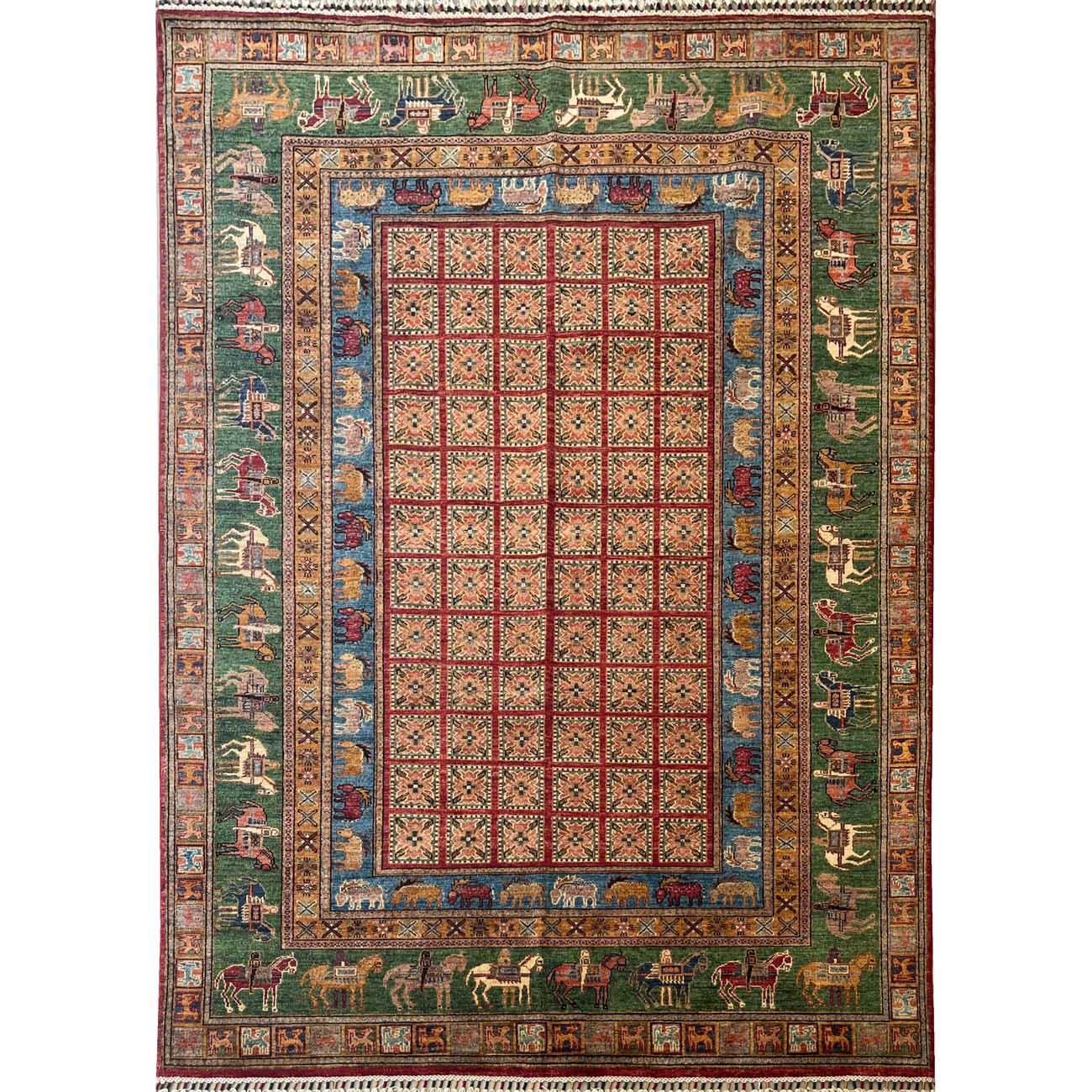 El Dokuma Pazırık Yün Halı (180x245 cm)