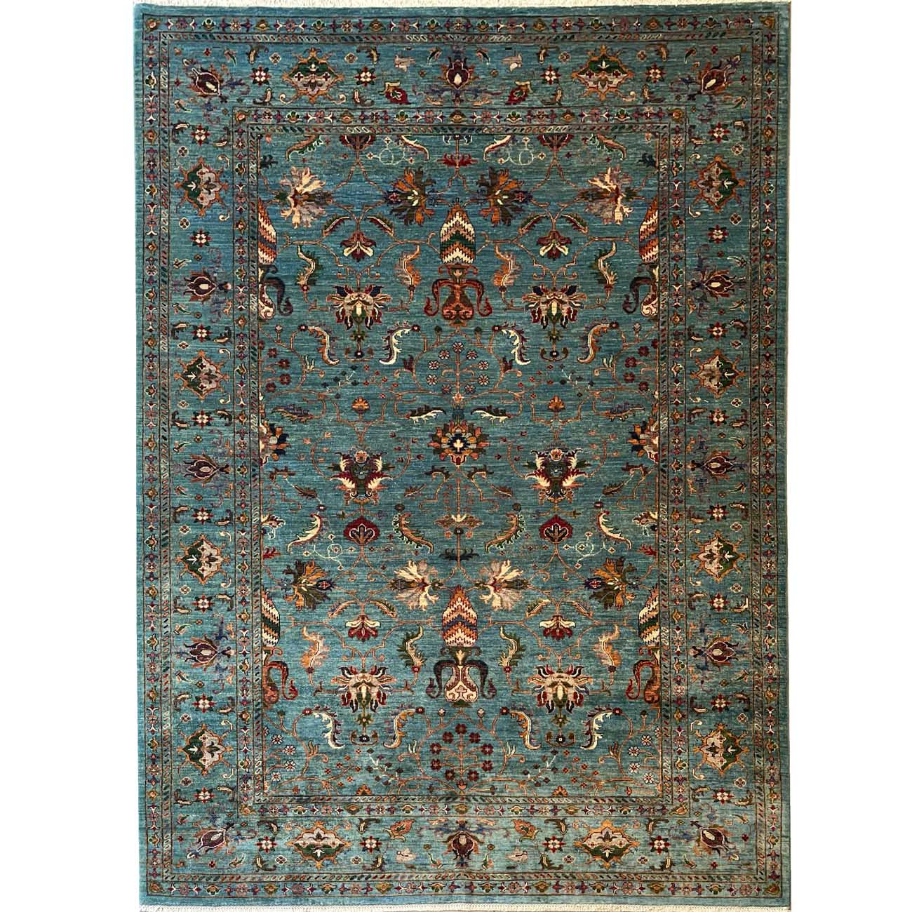 El Dokuma Mavi Sultani Yün Halı (200x285 cm)