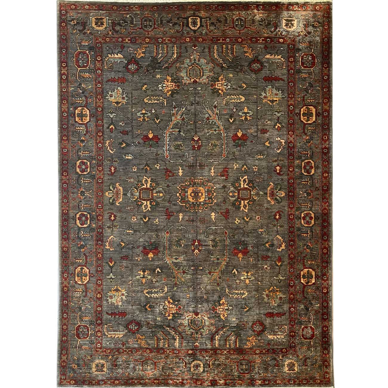 El Dokuma Gri Uşak Yün Halı (200x295 cm)