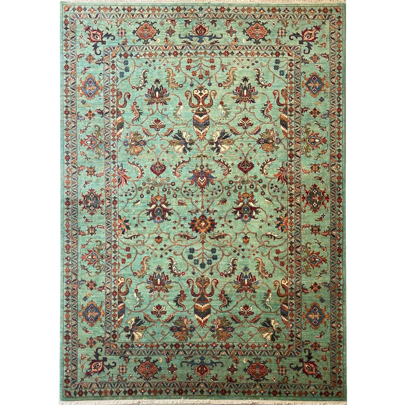 El Dokuma Turkuaz Sultani Yün Halı (210x300 cm)