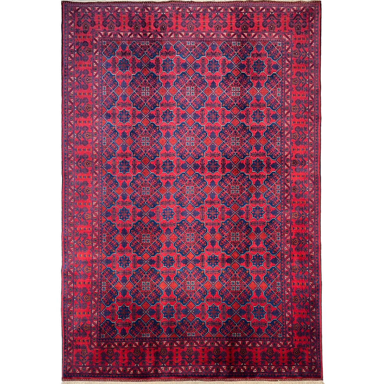 El Dokuma Bordo Afgan Khal Mohammadi Yün Halı (170x240 cm)