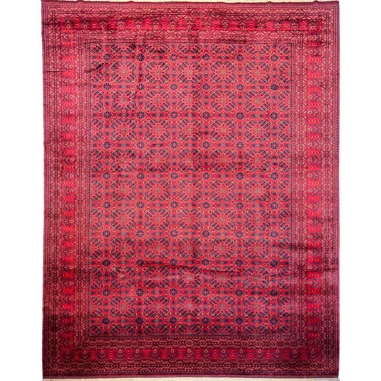 El Dokuma Kırmızı Türkmen Yün Halı (300x440 cm)