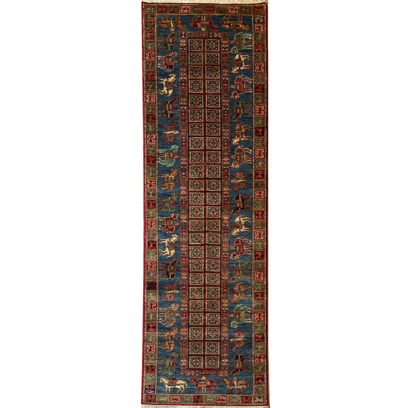 El Dokuma Pazırık Yün Yolluk Halı (80x305 cm)