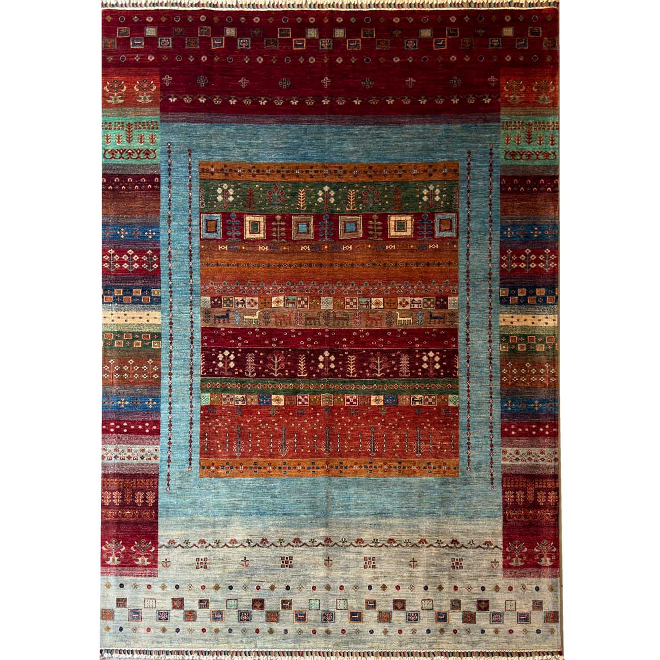 El Dokuma Gabbeh Kabile Yün Halı (210x295 cm)