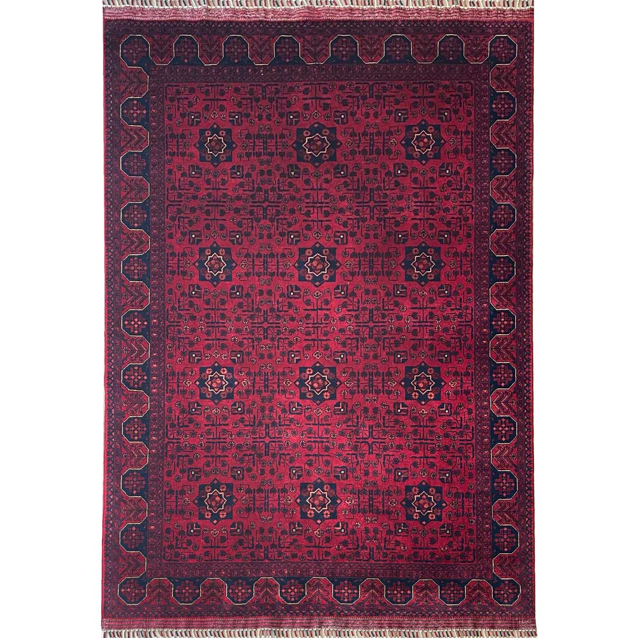 El Dokuma Kırmızı Türkmen Yün Halı (170x225 cm)