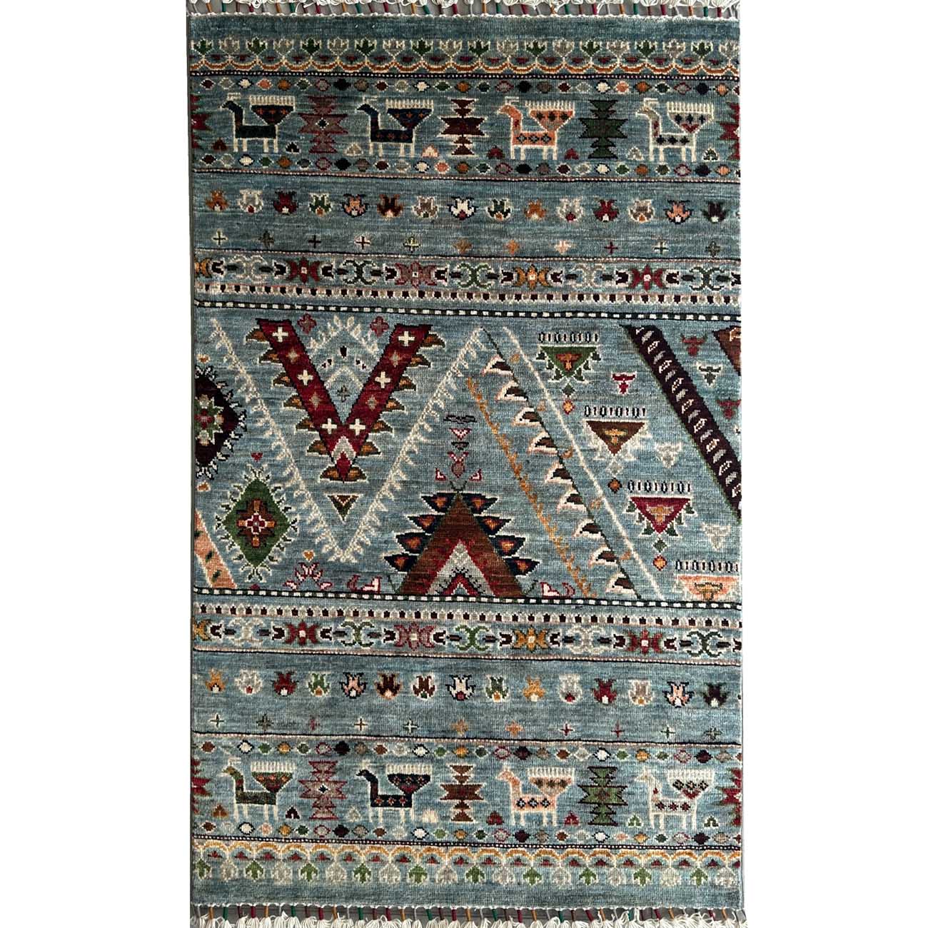 El Dokuma Bohem Kabile Yün Halı (80x130 cm)