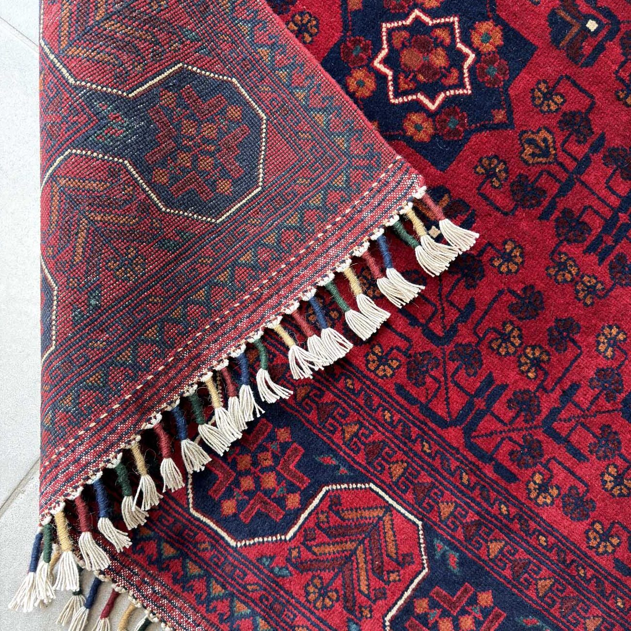 El Dokuma Kırmızı Türkmen Yün Halı (170x235 cm) - Görsel 6