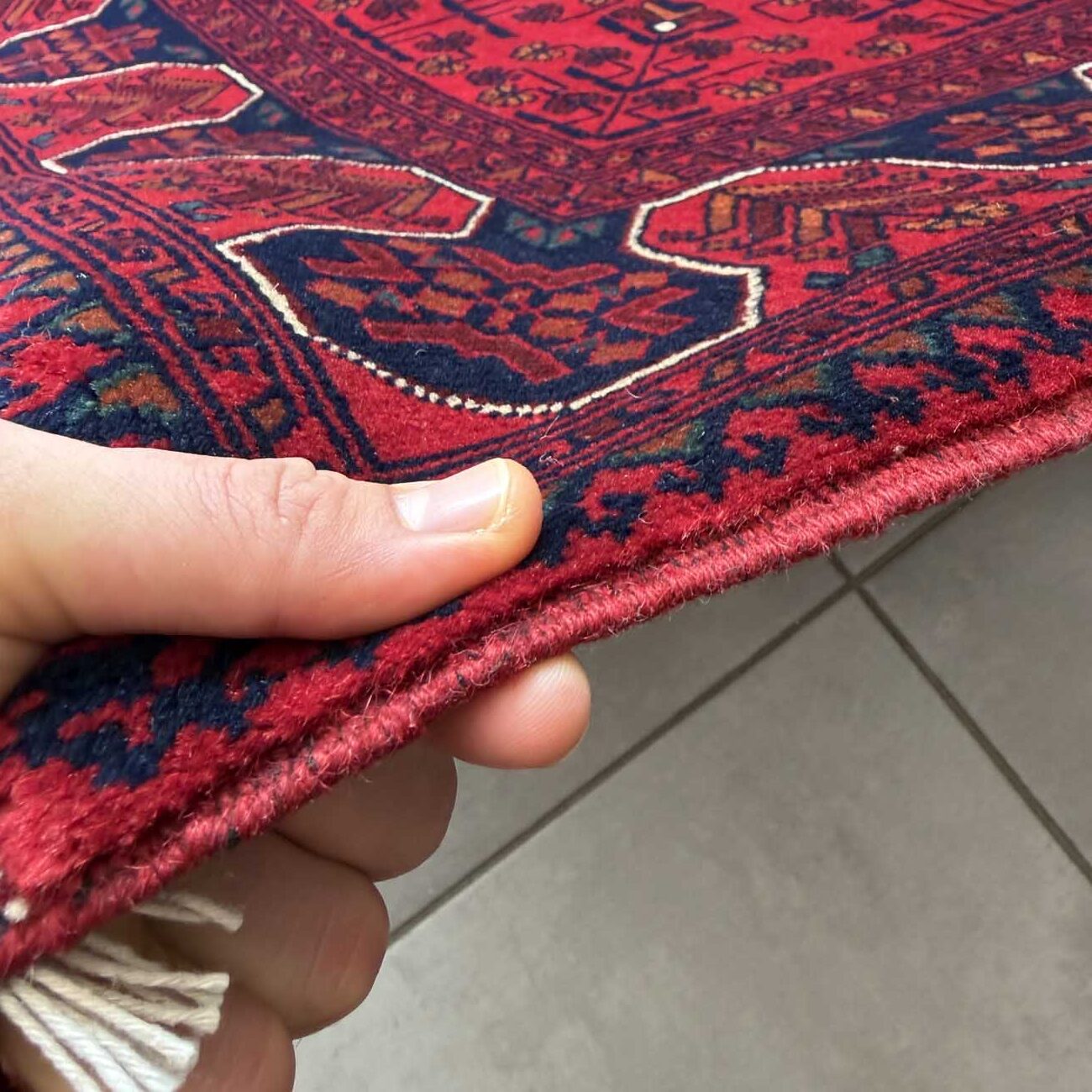 El Dokuma Kırmızı Türkmen Yün Halı (170x235 cm) - Görsel 10