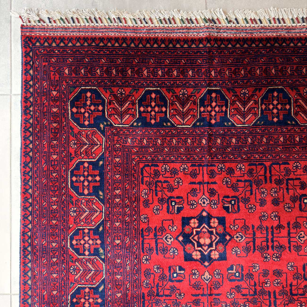 El Dokuma Kırmızı Türkmen Yün Halı (245x300 cm) - Görsel 8