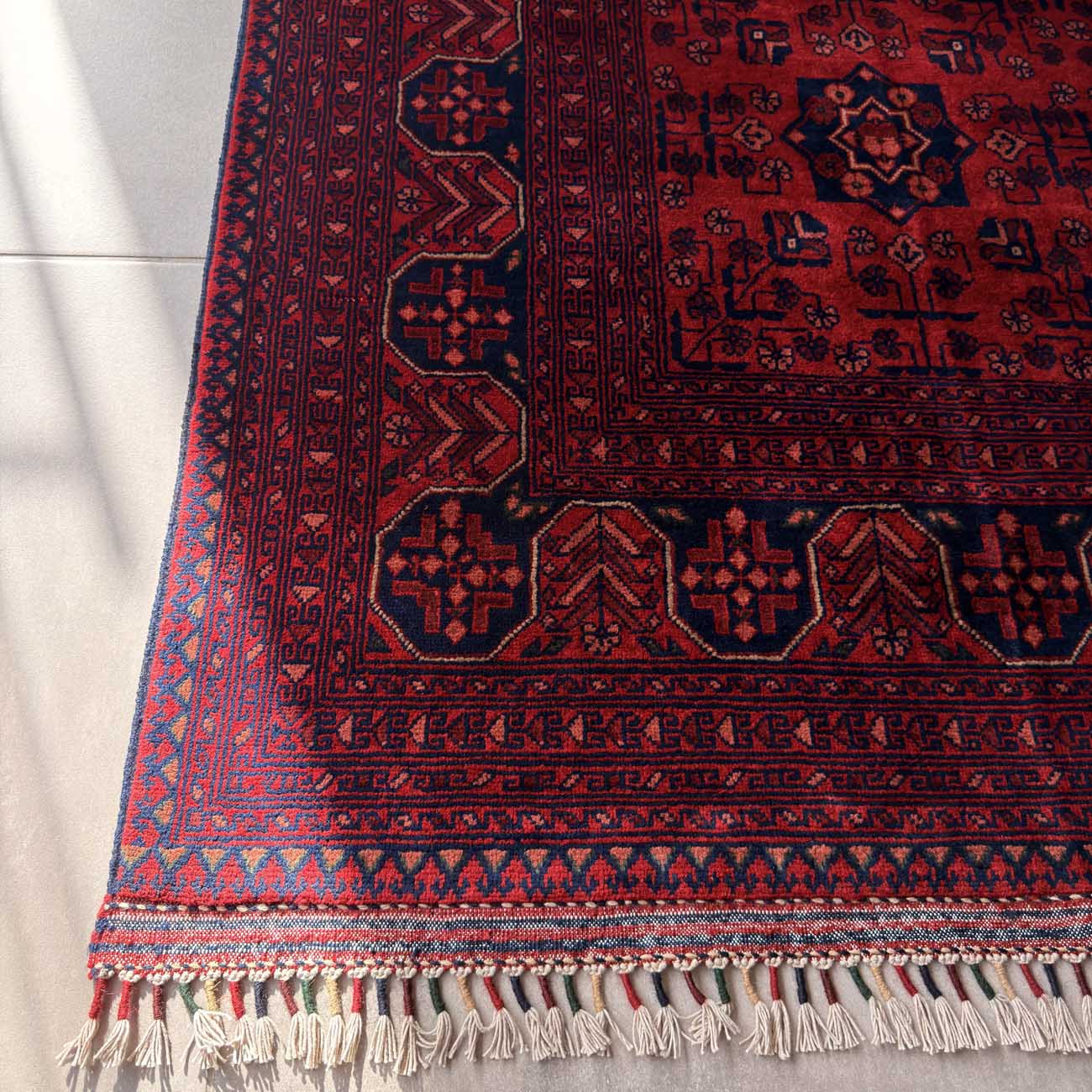 El Dokuma Kırmızı Türkmen Yün Halı (245x300 cm) - Görsel 3