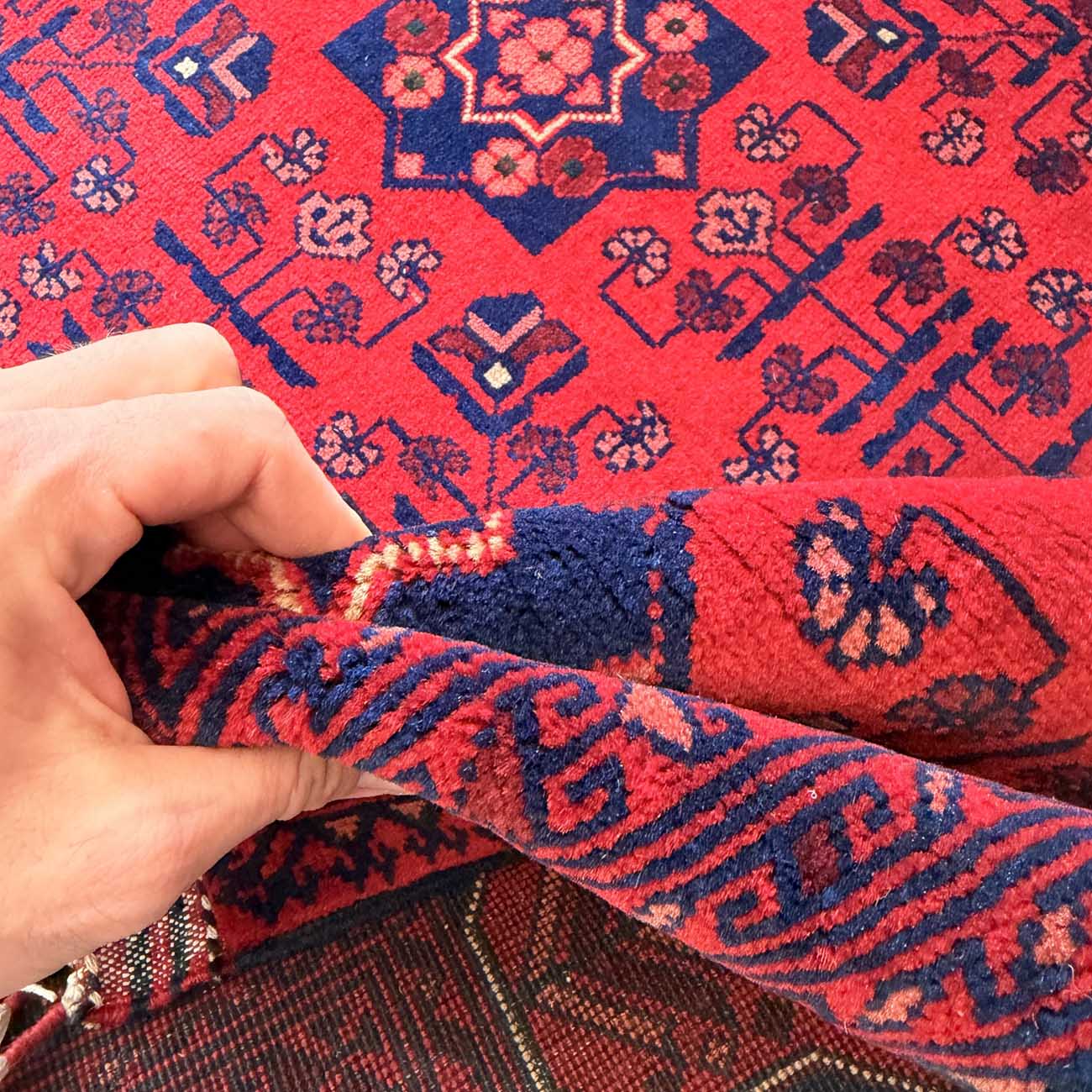 El Dokuma Kırmızı Türkmen Yün Halı (245x300 cm) - Görsel 4