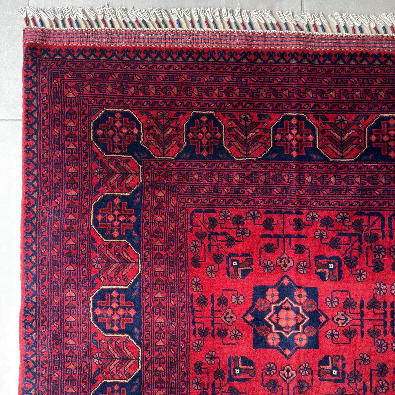 El Dokuma Kırmızı Türkmen Yün Halı (250x305 cm) - Görsel 3