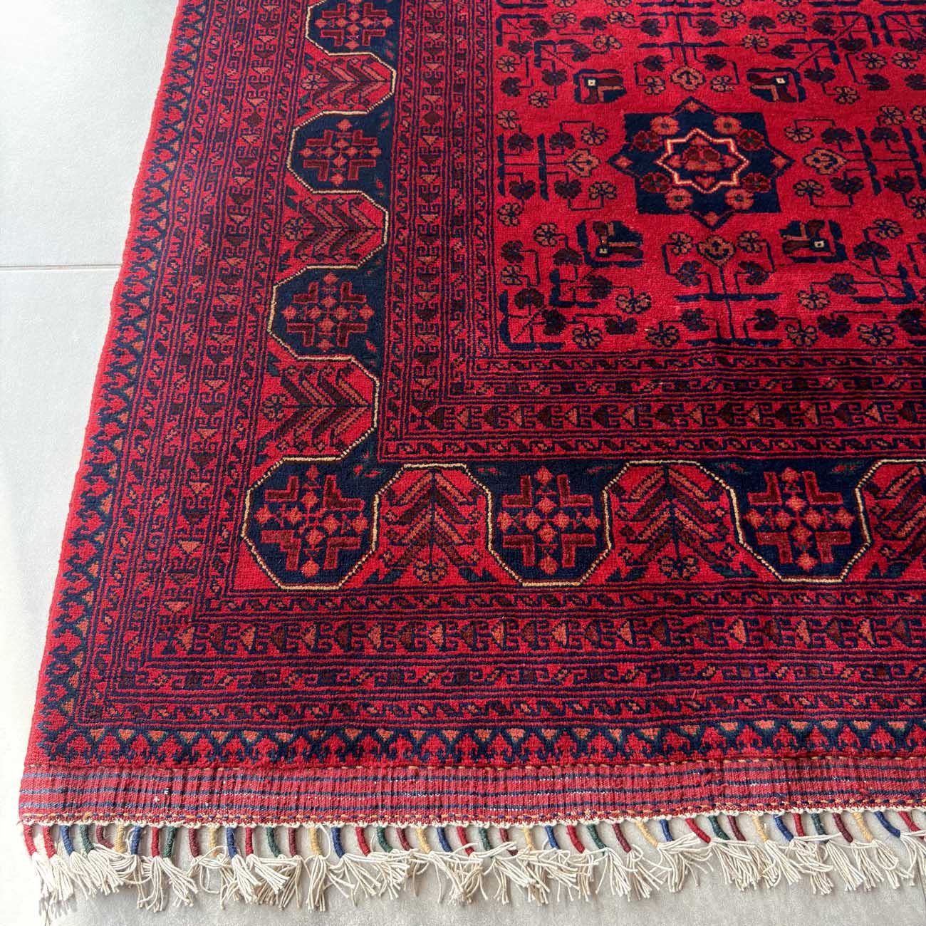 El Dokuma Kırmızı Türkmen Yün Halı (250x305 cm) - Görsel 9