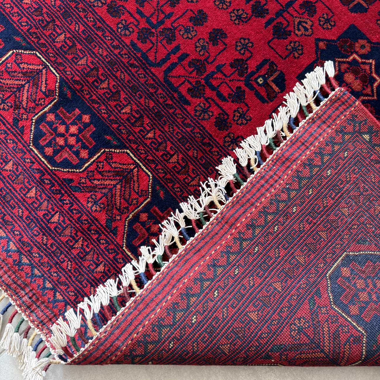 El Dokuma Kırmızı Türkmen Yün Halı (250x305 cm) - Görsel 5