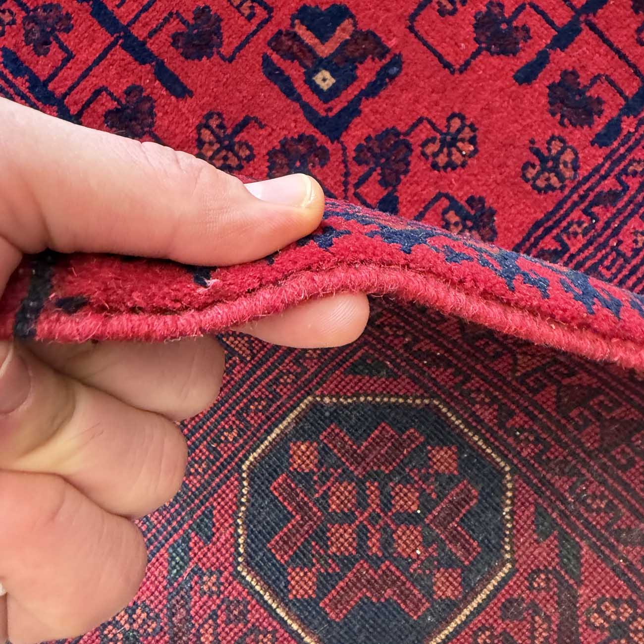 El Dokuma Kırmızı Türkmen Yün Halı (250x305 cm) - Görsel 10