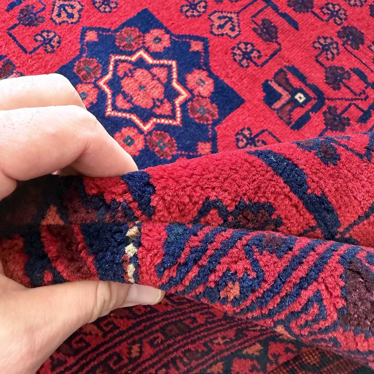 El Dokuma Kırmızı Türkmen Yün Halı (250x305 cm) - Görsel 4