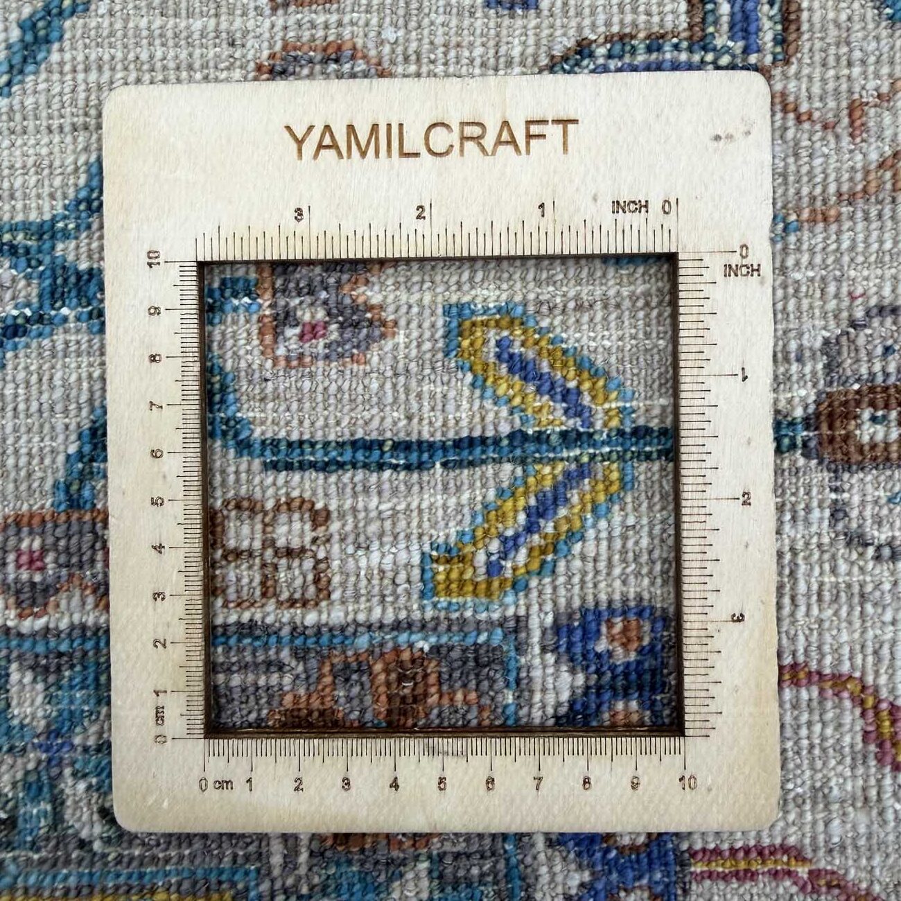 El Dokuma Gri Kazak Yün Halı (250x320 cm) - Görsel 7