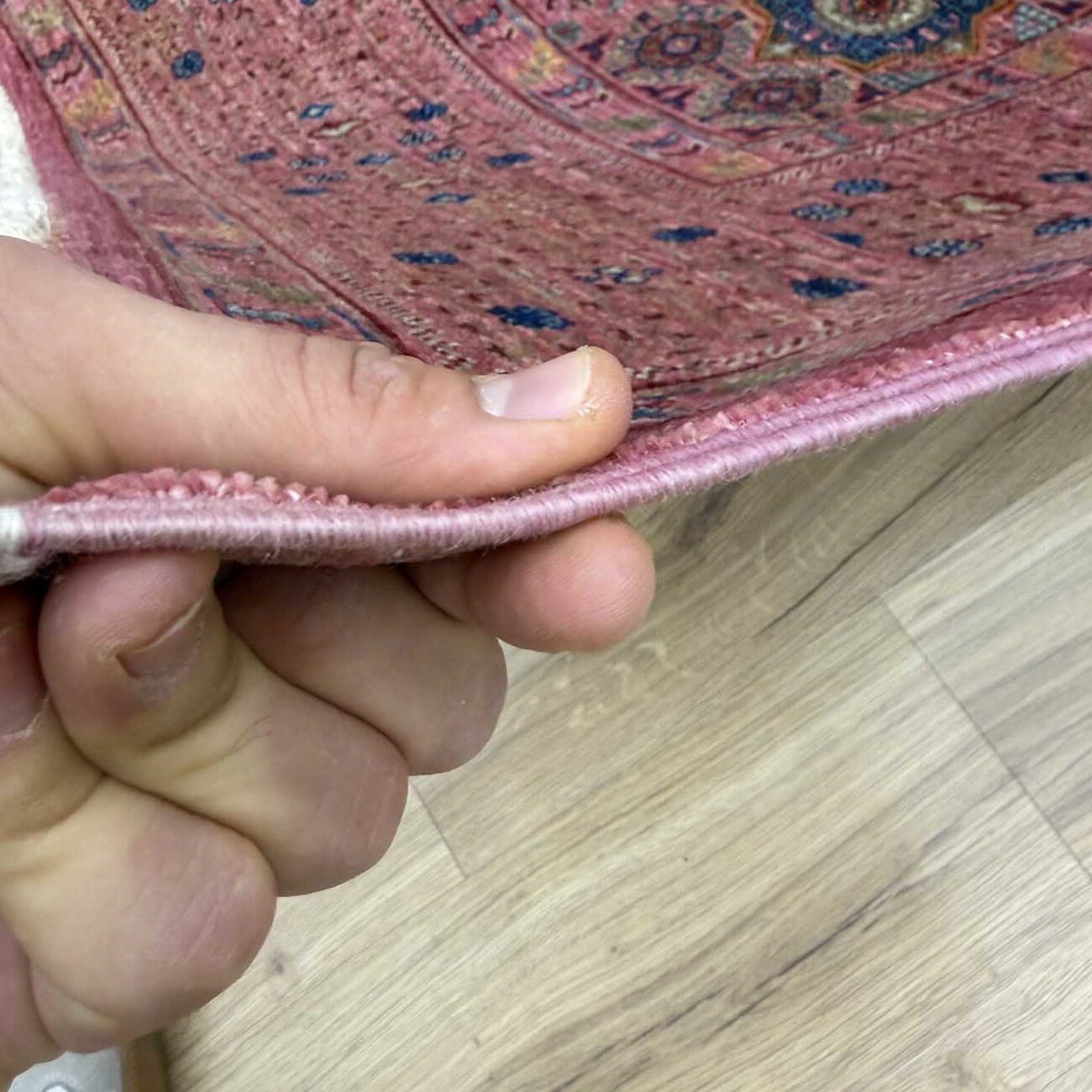 El Dokuma Pembe Premium Memlük Yün Halı (170x235 cm) - Görsel 10