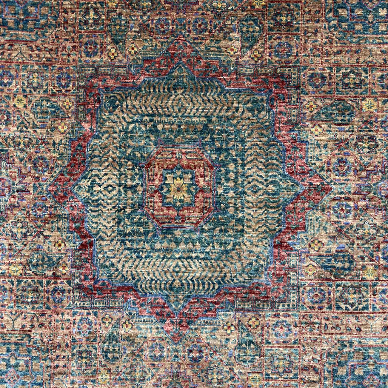 El Dokuma Bordo Premium Memlük Yün Halı (180x240 cm) - Görsel 2