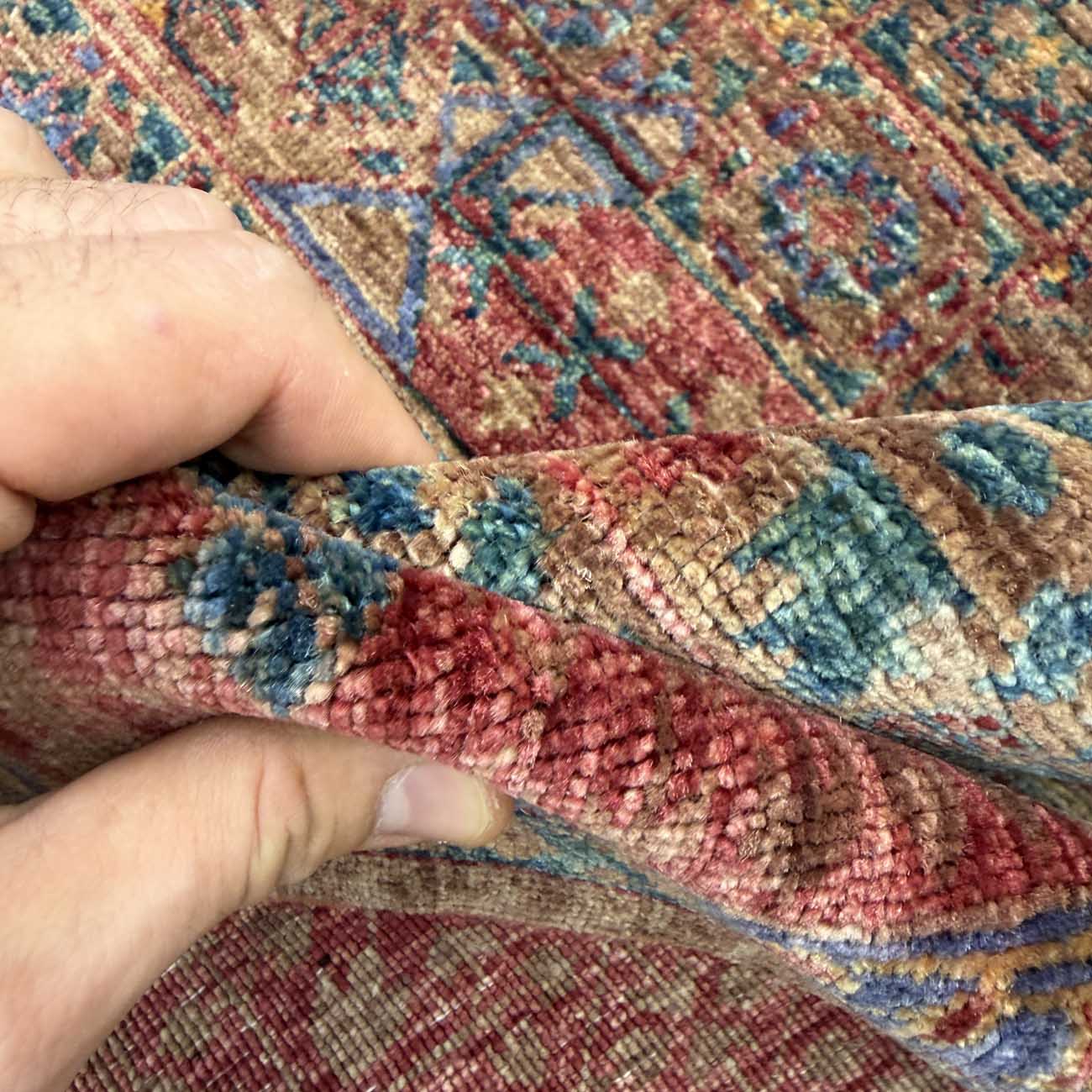 El Dokuma Bordo Premium Memlük Yün Halı (180x240 cm) - Görsel 4