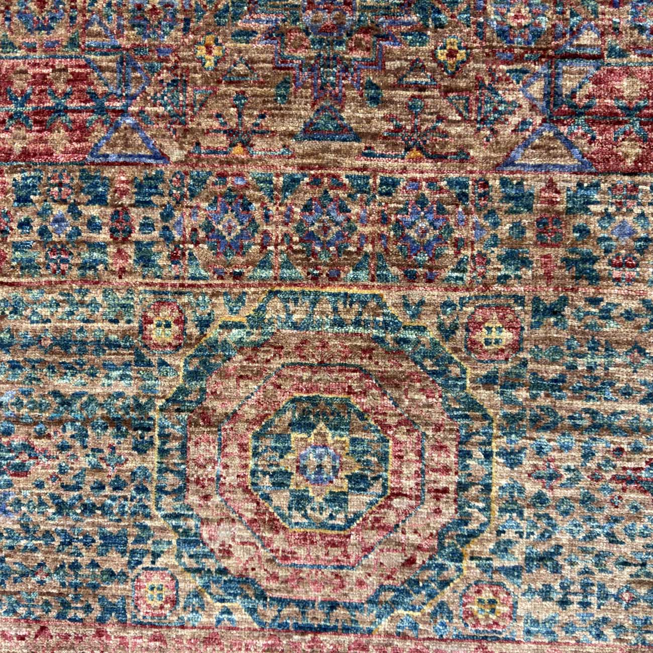 El Dokuma Bordo Premium Memlük Yün Halı (180x240 cm) - Görsel 9