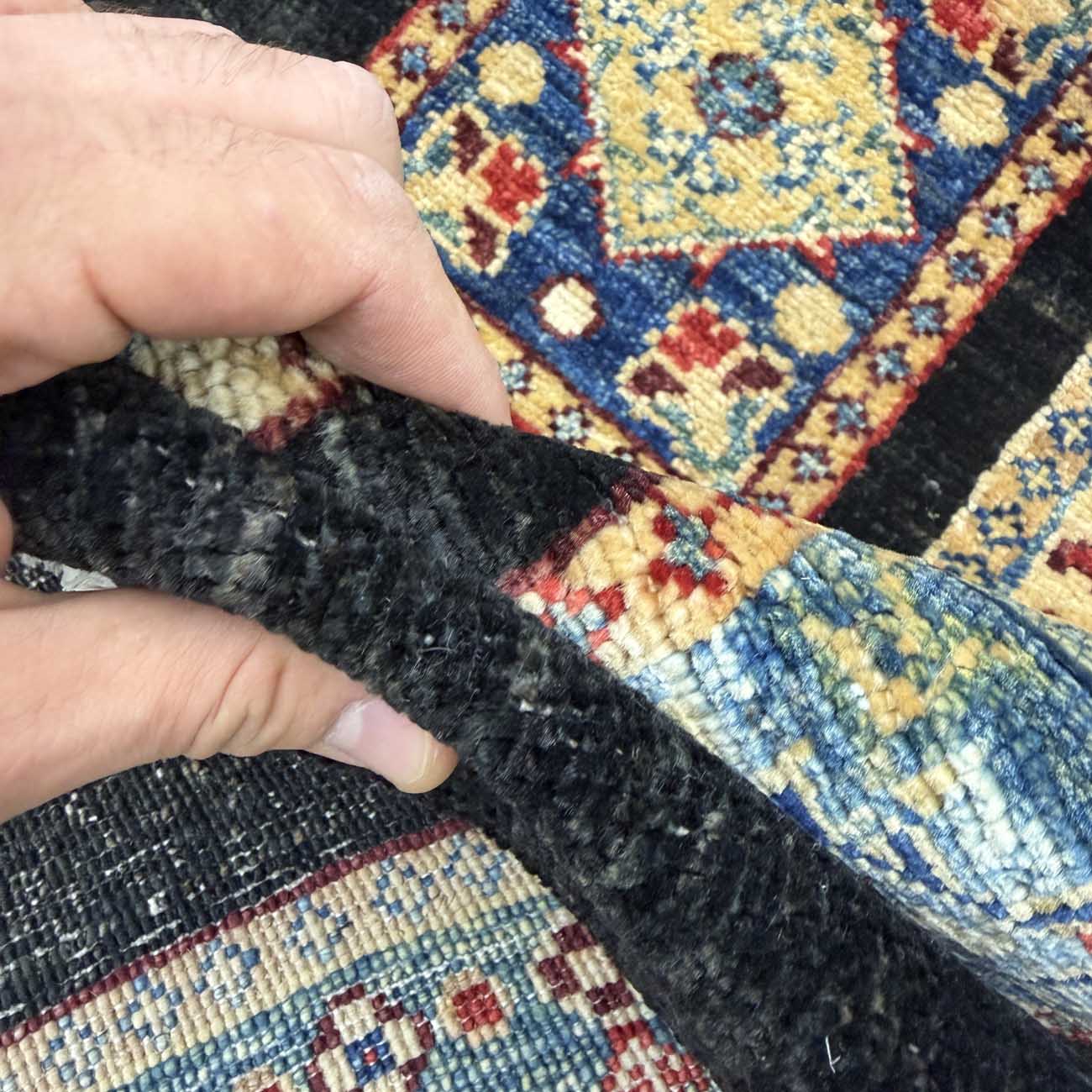 El Dokuma Siyah Bahtiyar Yün Yolluk Halı (80x310 cm) - Görsel 4