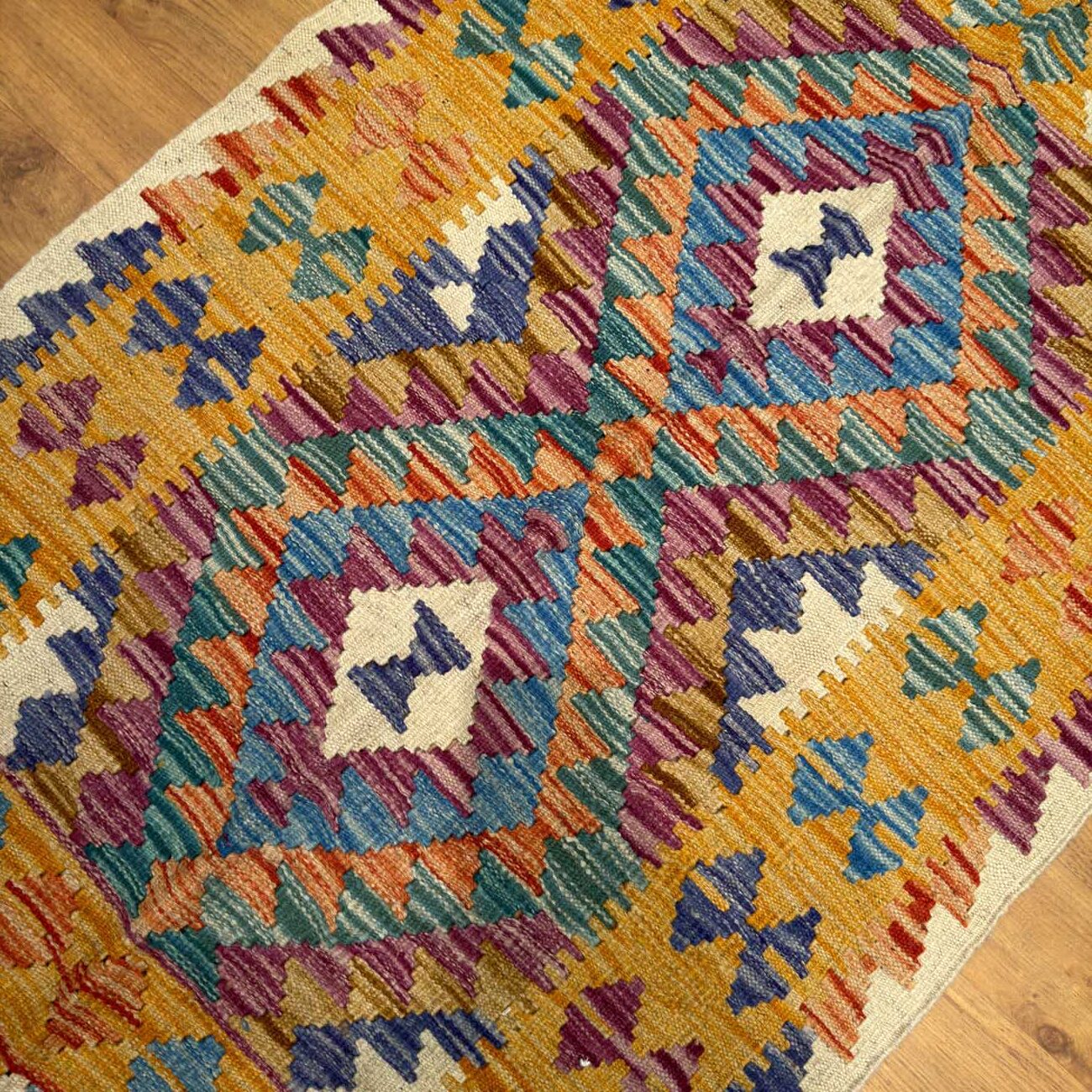 El Dokuma Anadolu Desenli Yün Kilim (75x125 cm) - Görsel 5
