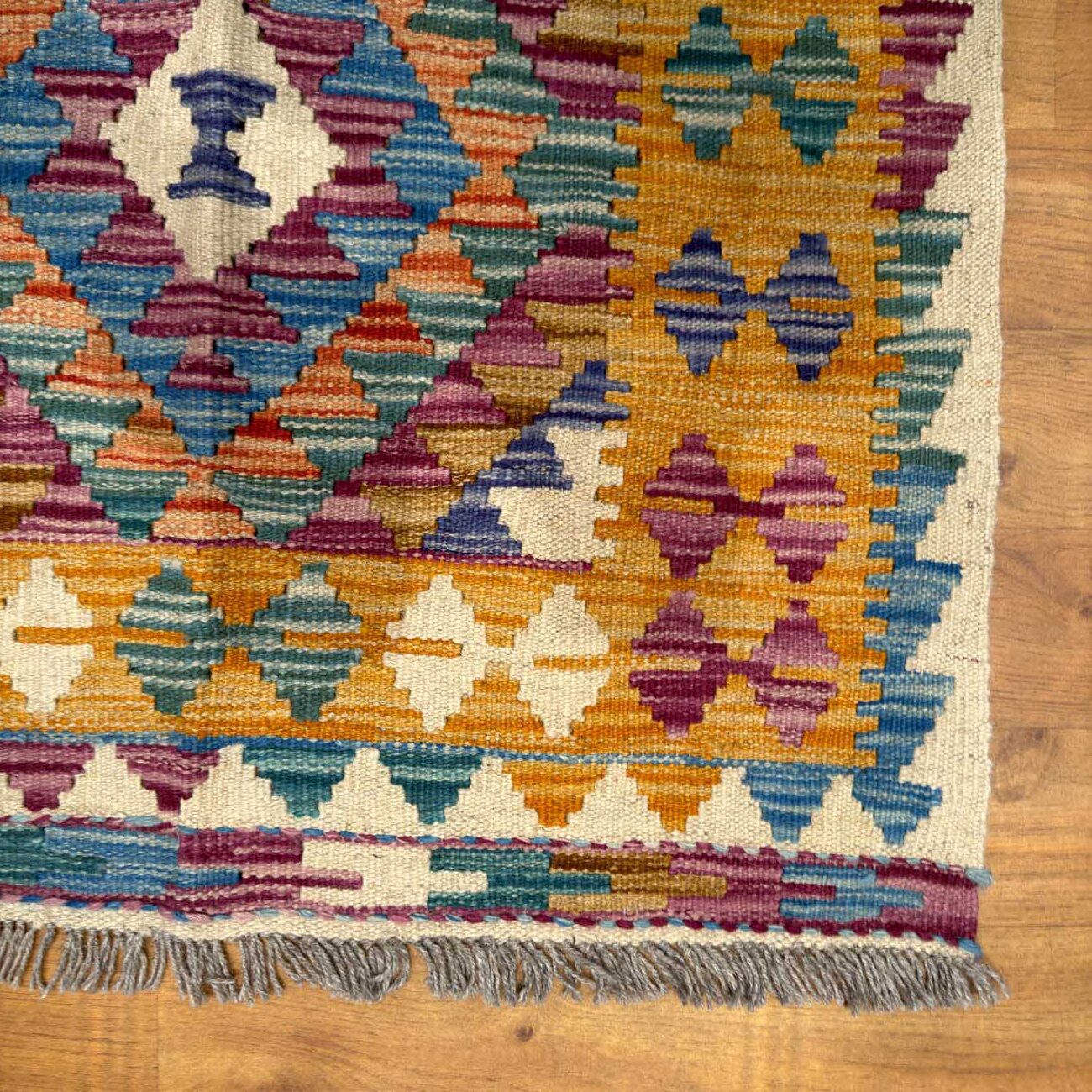 El Dokuma Anadolu Desenli Yün Kilim (75x125 cm) - Görsel 2