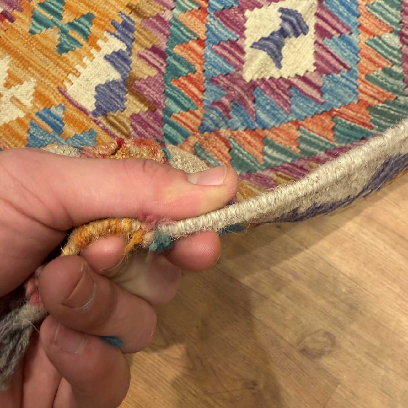 El Dokuma Anadolu Desenli Yün Kilim (75x125 cm) - Görsel 6