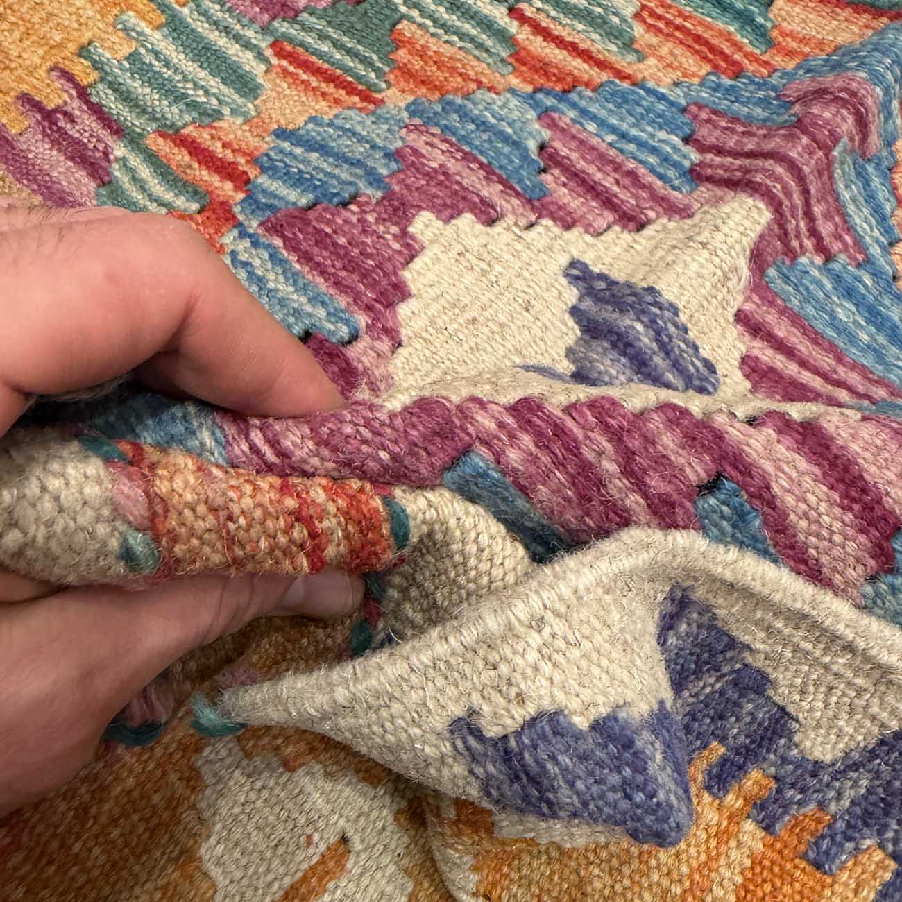 El Dokuma Anadolu Desenli Yün Kilim (75x125 cm) - Görsel 3