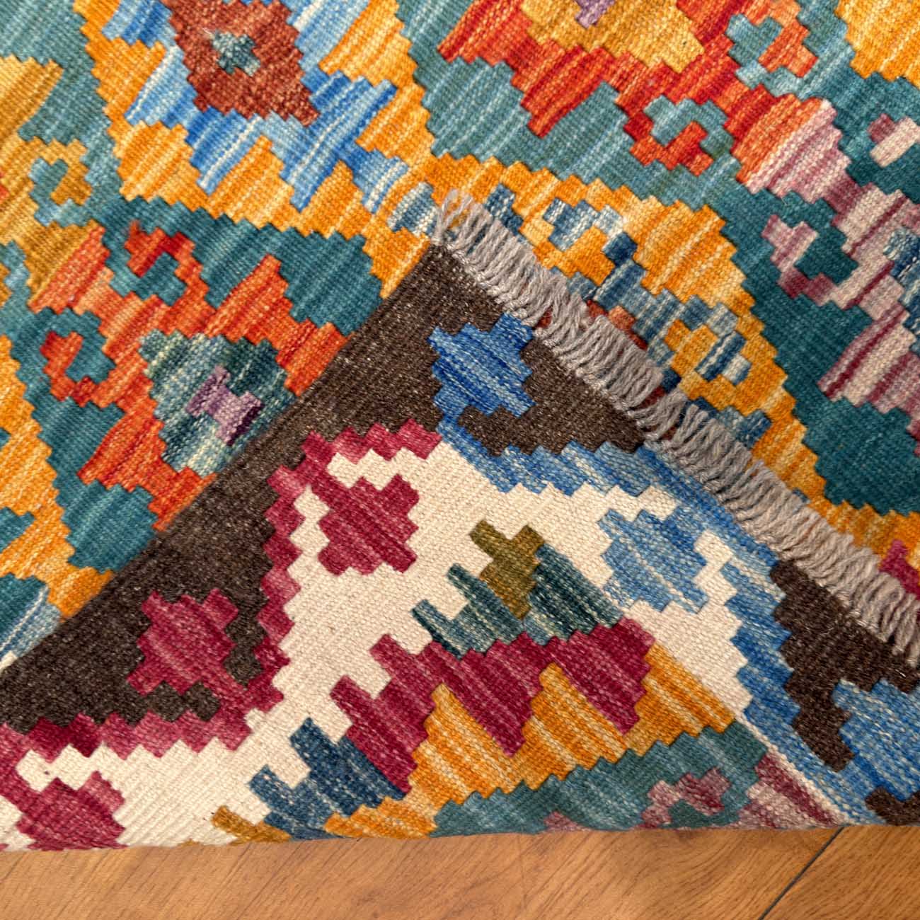 El Dokuma Anadolu Desenli Yün Kilim (85x120 cm) - Görsel 5