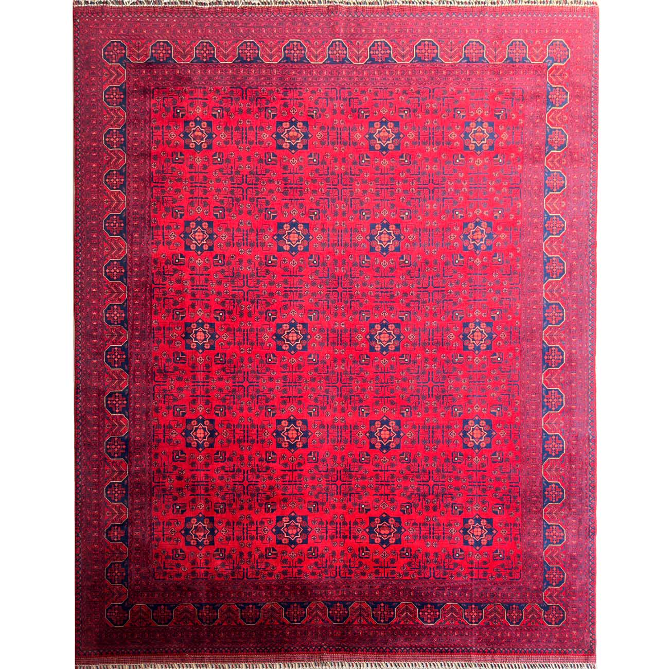 El Dokuma Kırmızı Türkmen Yün Halı (250x305 cm)