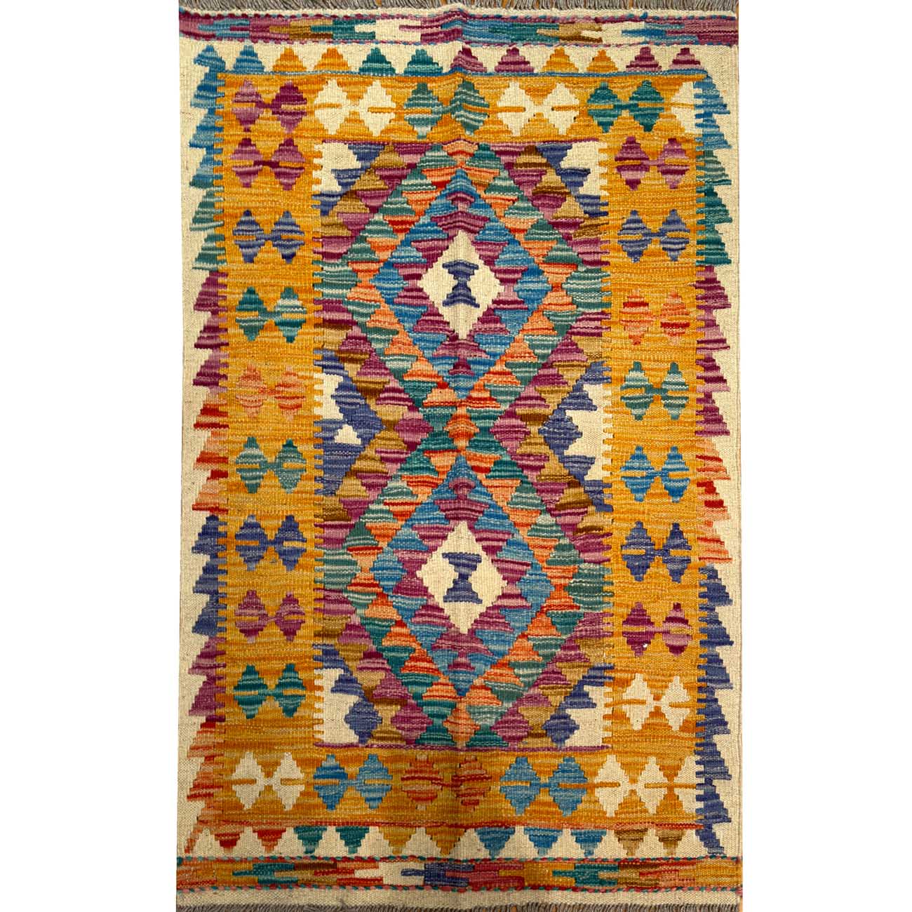 El Dokuma Anadolu Desenli Yün Kilim (75x125 cm)