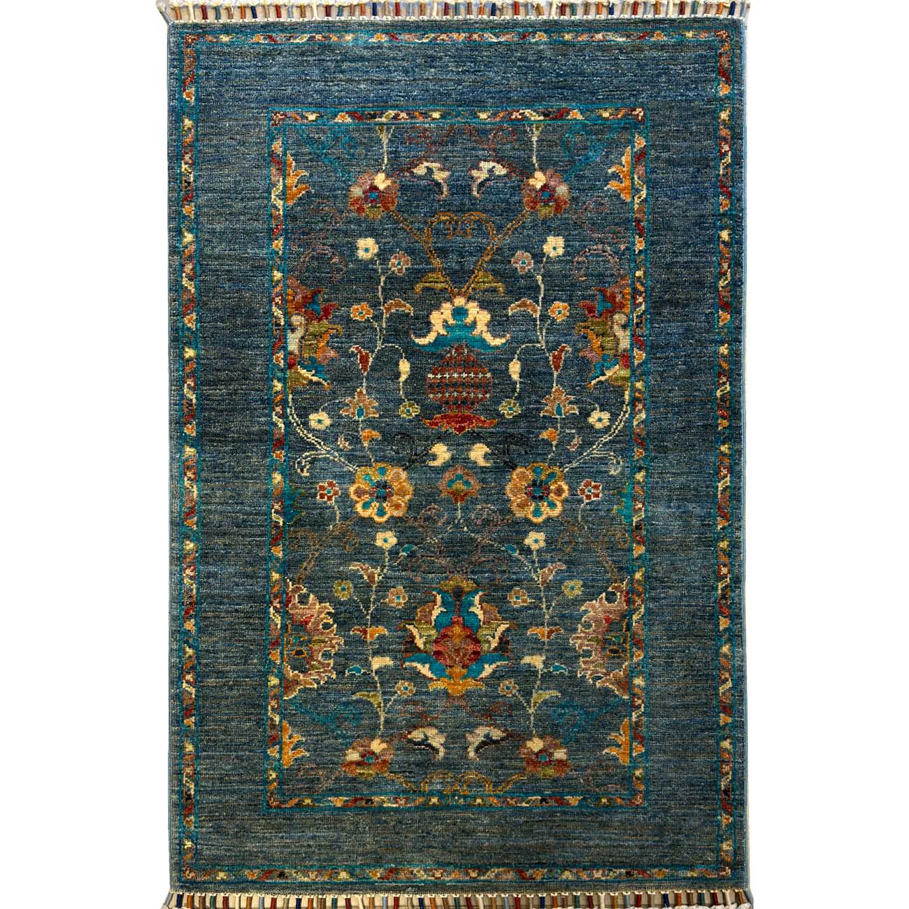 El Dokuma Mavi Sultani Yün Halı (80×120 cm)