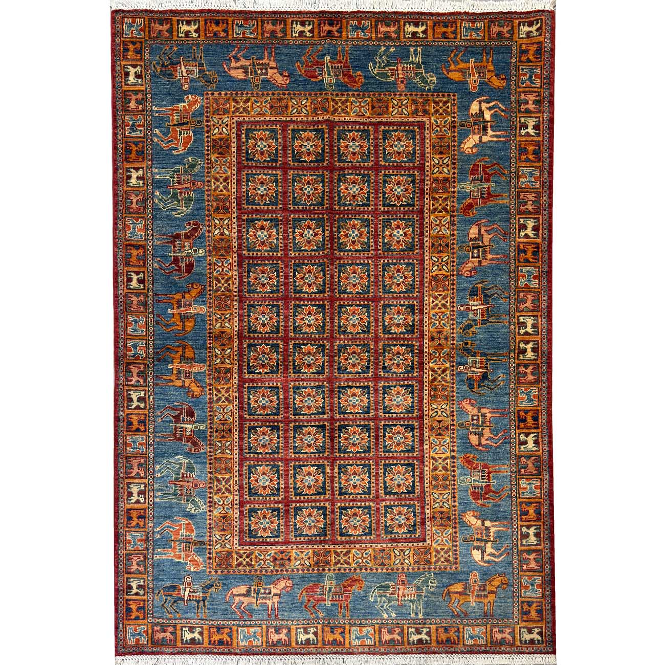 El Dokuma Pazırık Yün Halı (125x175 cm)