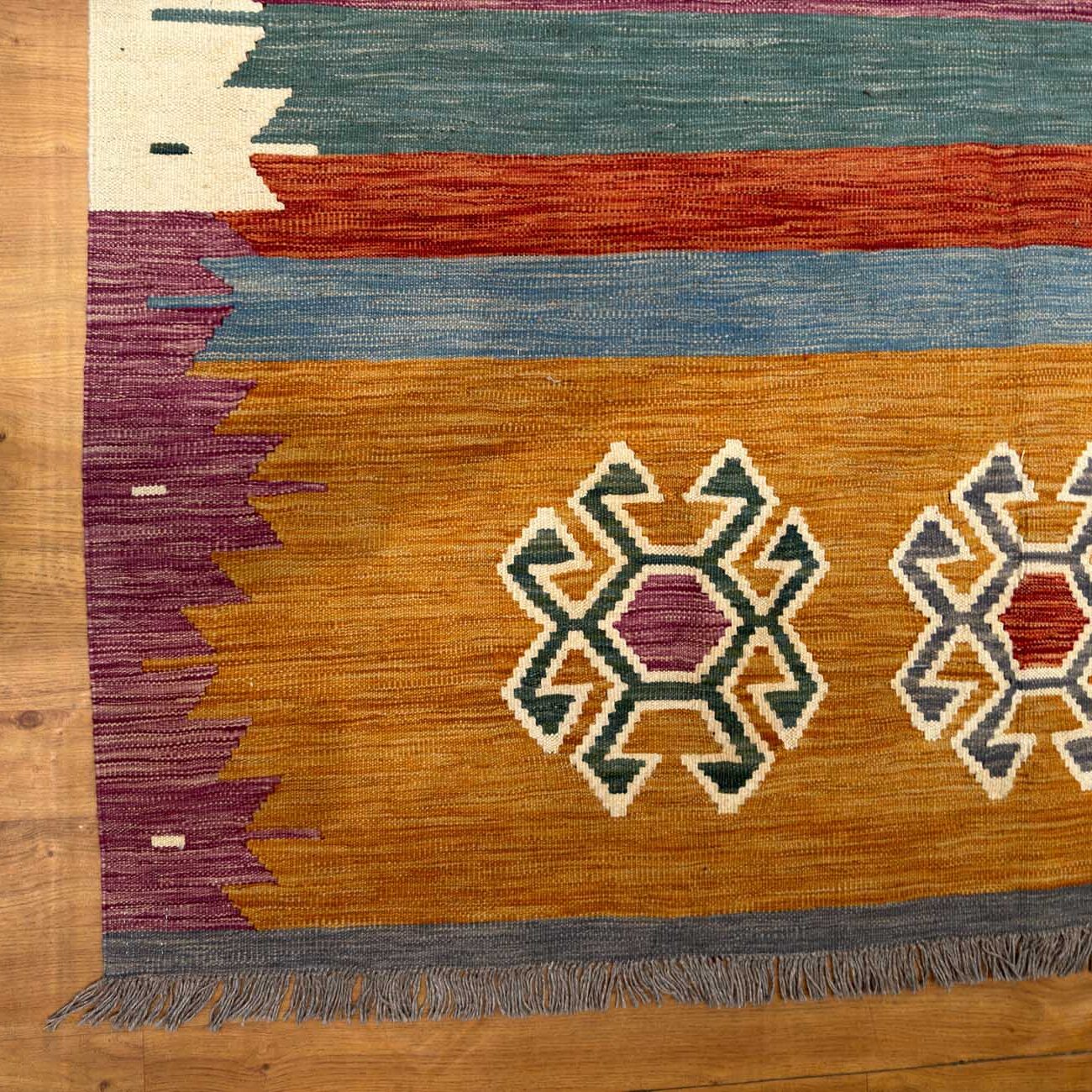 El Dokuma Anadolu Desenli Yün Kilim (175x245 cm) - Görsel 4